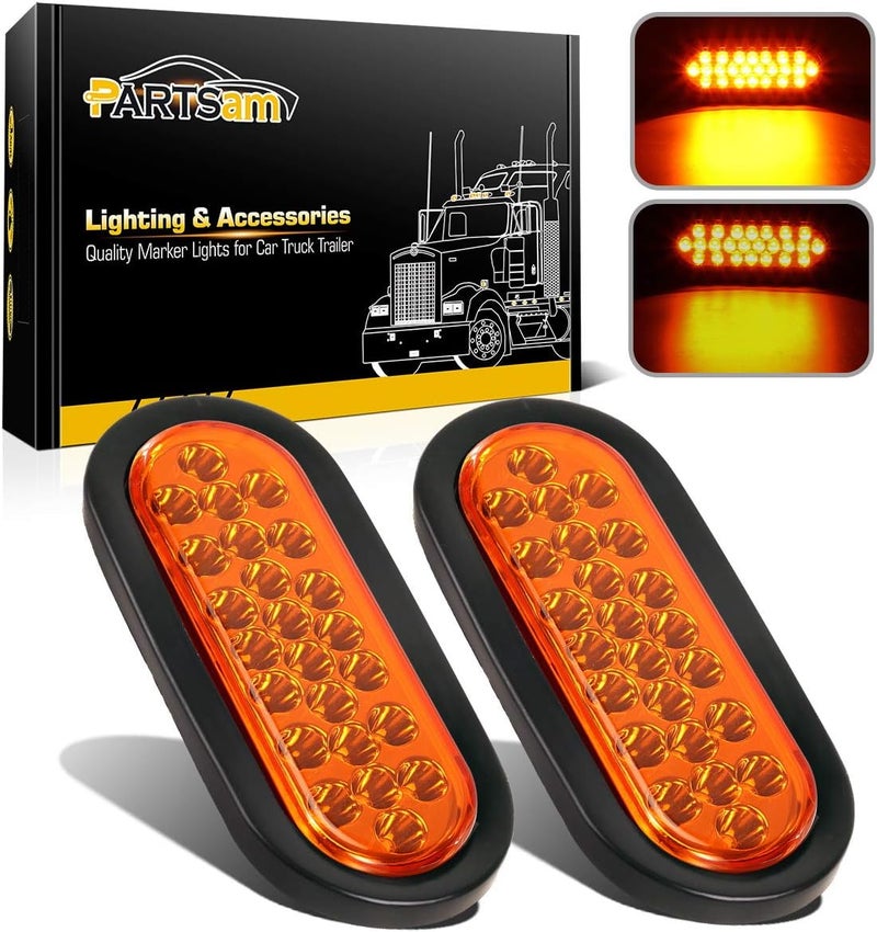 Partsam 2pcs 6" Amber LED Trailer Lights - Image 1