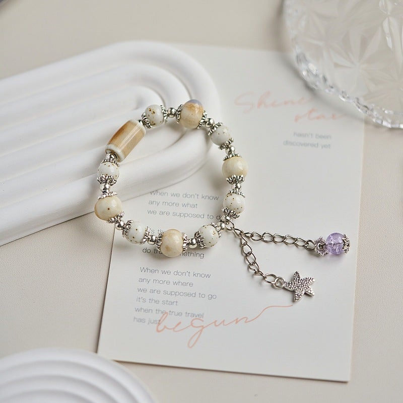 Jingdezhen Ceramic Bracelet Elegant Womens Accessory 179-12 Star String