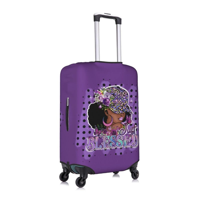 Travel Suitcase Protector African American Girl Elastic Protective Washable Luggage Cover With Concealed Zipper Suitable For 18-32 Inch(M (for 22-24 inch luggage)) - Image 3