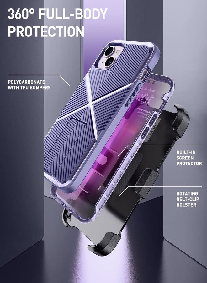 آي-بلاسون جراب i-Blason Infinity Series لهاتف iPhone 14 Plus مقاس 6.7 بوصة، جراب كامل للجسم مع مسند وحزام تثبيت، جراب متين شديد التحمل مع واقي شاشة مدمج (لون بنفسجي فاتح) - Image 5