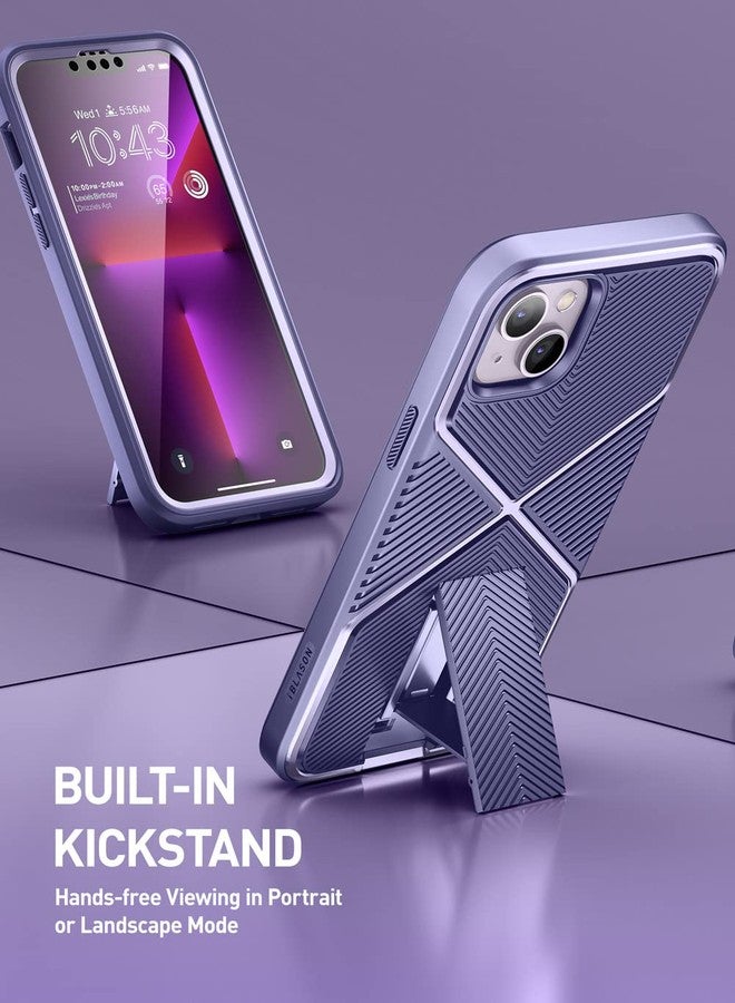 آي-بلاسون جراب i-Blason Infinity Series لهاتف iPhone 14 Plus مقاس 6.7 بوصة، جراب كامل للجسم مع مسند وحزام تثبيت، جراب متين شديد التحمل مع واقي شاشة مدمج (لون بنفسجي فاتح) - Image 4