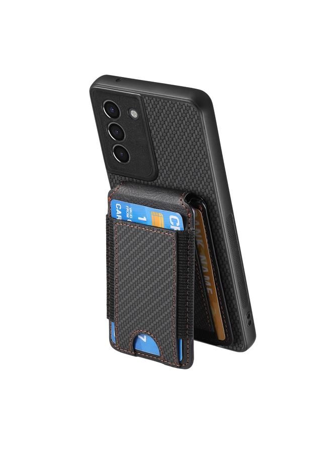 اس-توب جراب لهاتف Samsung Galaxy S21+ 5G مصنوع من ألياف الكربون مع حامل عمودي قابل للطي - Image 3