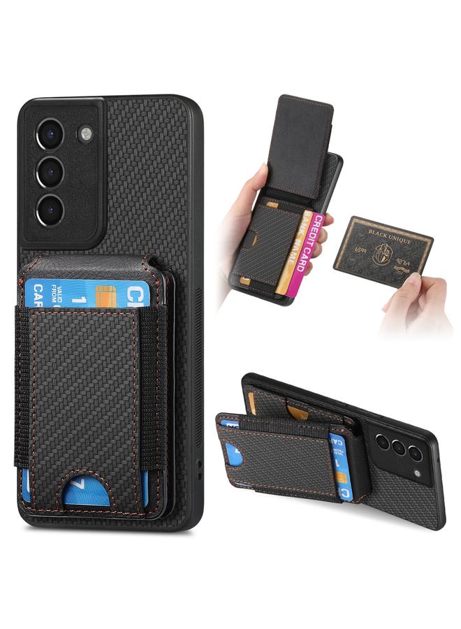 اس-توب جراب لهاتف Samsung Galaxy S21+ 5G مصنوع من ألياف الكربون مع حامل عمودي قابل للطي - Image 1