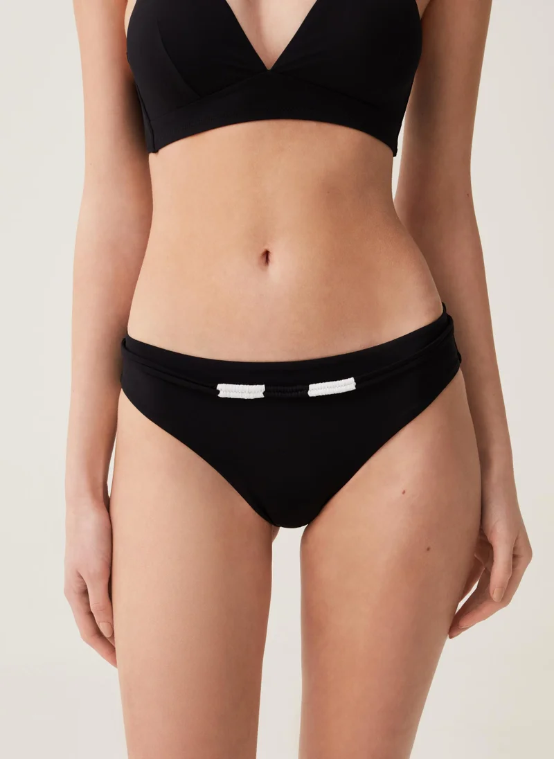 او في اس Ovs High-Rise Bikini Briefs With Bands