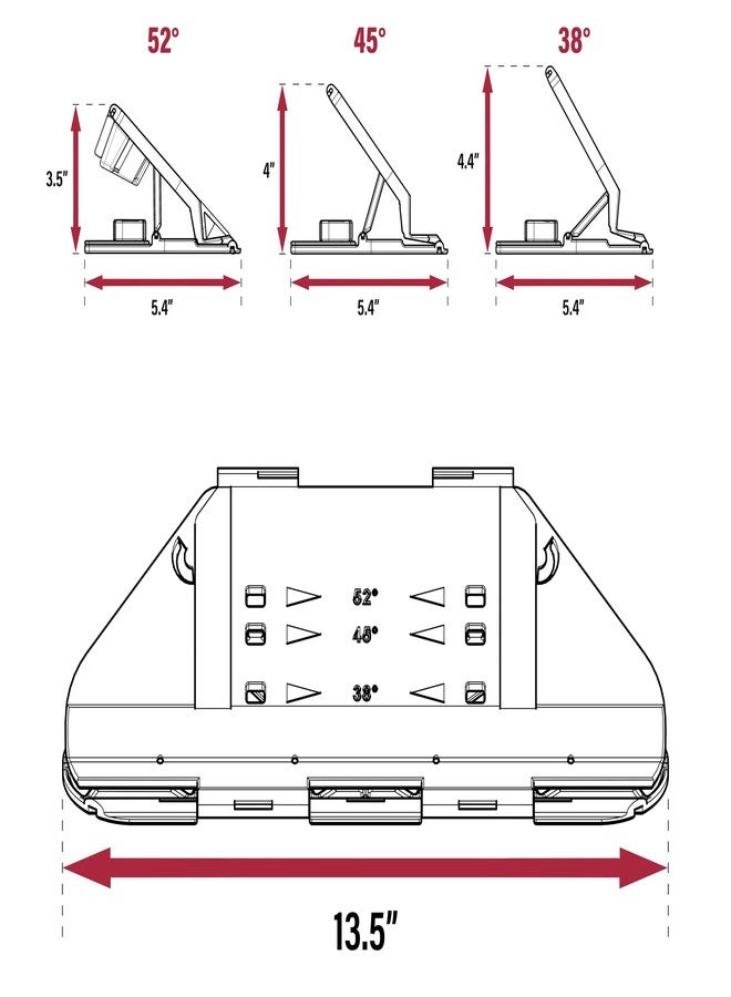 Milescraft 1405 Crown45 - Crown Molding Miter Saw Jig Tool - 3 Angle Settings for Common Molding Angles 38°, 45° and 52° - For use with 2" to 5-1/2" (51mm - 140mm) Crown Molding - Image 4