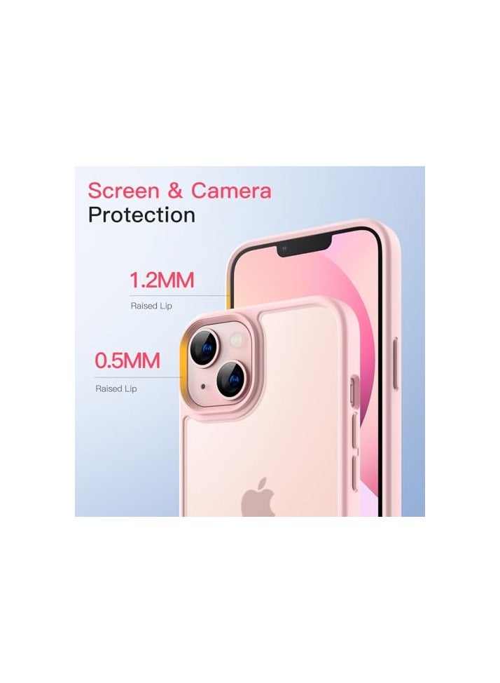 JETech Matte Case for iPhone 13 Mini 5.4-Inch, Shockproof Military Grade Drop Protection, Frosted Translucent Back Phone Cover, Anti-Fingerprint (Chalk Pink) - Image 3