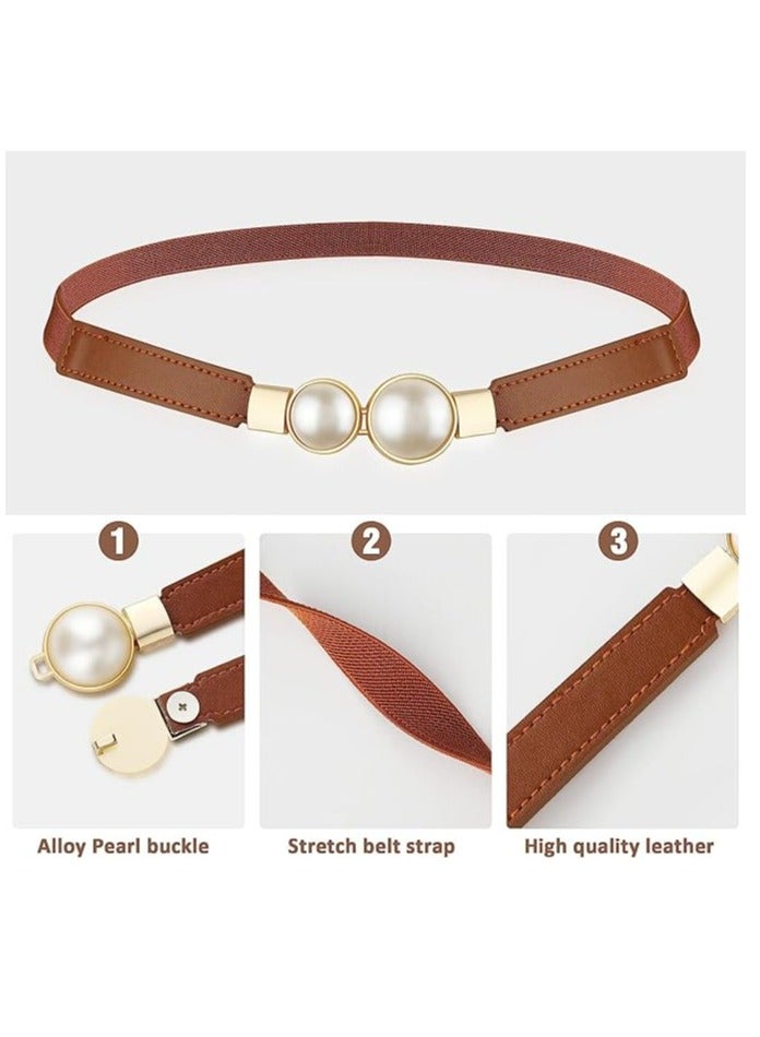 أوزيغالور 3 حزمة أربطة الخصر الشريحة الرقيقة للنساء، أربطة الفساتين الممتدة باللؤلؤ المغلف، أربطة موضة - Image 4