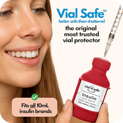 VIAL SAFE Insulin Vial Protector Case Secure Insulin Bottle Protector Cover for 10mL Vials Fits HumalogHumulinNovoLogNovoRapidNovolin 2Pack Red - Image 5