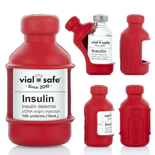 VIAL SAFE Insulin Vial Protector Case Secure Insulin Bottle Protector Cover for 10mL Vials Fits HumalogHumulinNovoLogNovoRapidNovolin 2Pack Red - Image 2