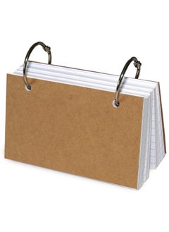 Index Card Binder Refills, White 3X5 Lined Index Cards With Ring, 2 Holes Punched, 100 Count