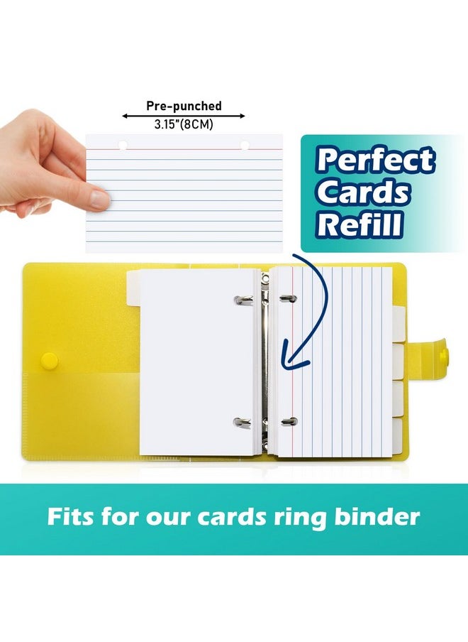 Olivo - Index Card Binder Refills, White 3X5 Lined Index Cards With Ring, 2 Holes Punched, 100 Count - Image 1