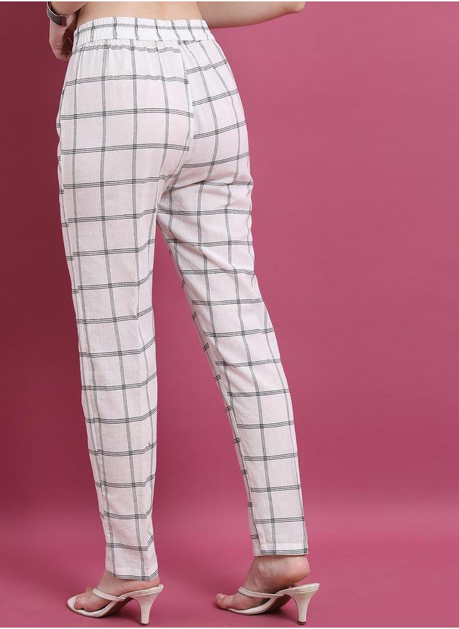 Vishudh - Women Multi-Colored Checked Stright Pant by Styli - Image 1