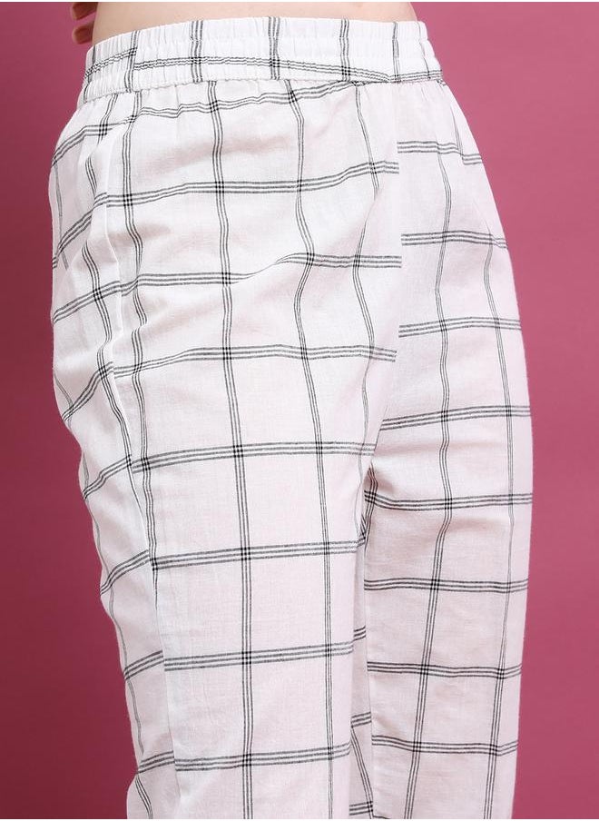 Vishudh - Women Multi-Colored Checked Stright Pant by Styli - Image 1
