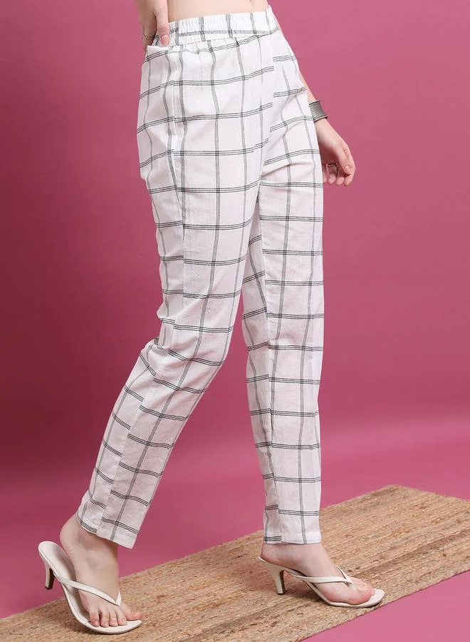Vishudh Vishudh Women Multi-Colored Checked Stright Pant