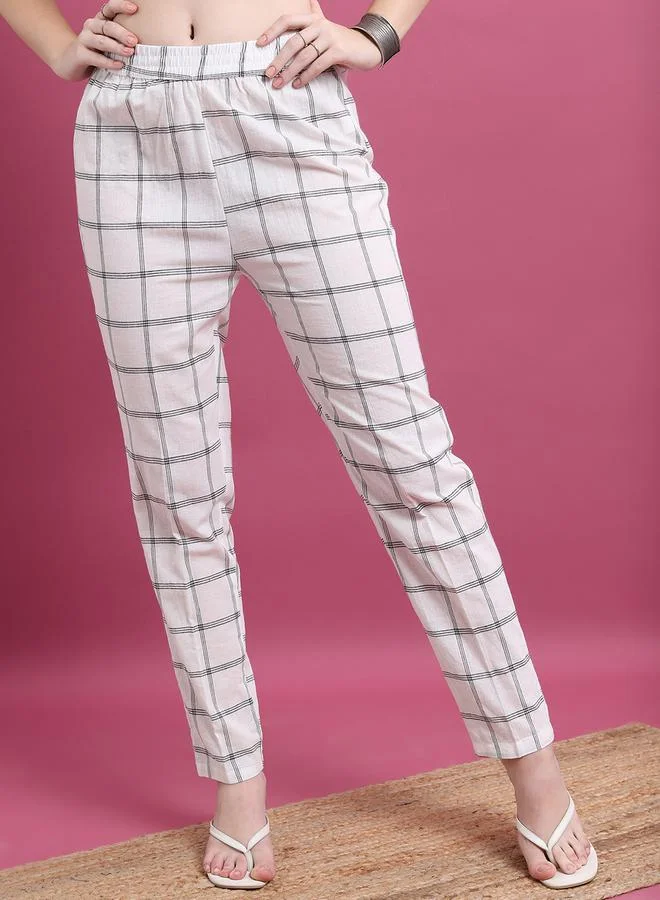 Vishudh Vishudh Women Multi-Colored Checked Stright Pant