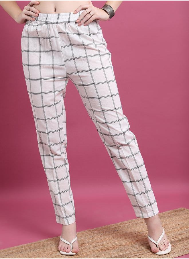 Vishudh - Women Multi-Colored Checked Stright Pant by Styli - Image 1