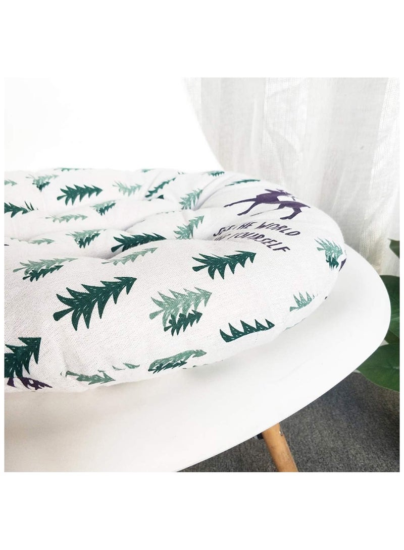 آنا وسادة دائرية من القطن والكتان لمكتب منزلي مريح وقابل للتنفس - Image 5