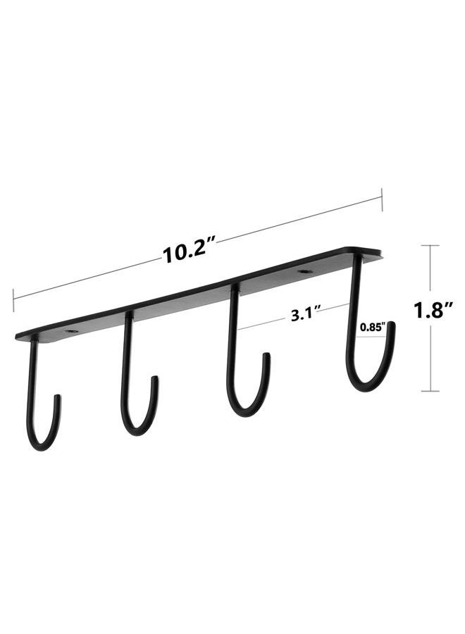 Mkono Under Cabinet Mug Hanger Set of 3 Metal Mug Hooks Coffee Cup Holder with 12 Hooks Simple Coffee Mug Organizer for Cabinet Shelf Modern Mug Storage Display Rack for Kitchen, Black - Image 5