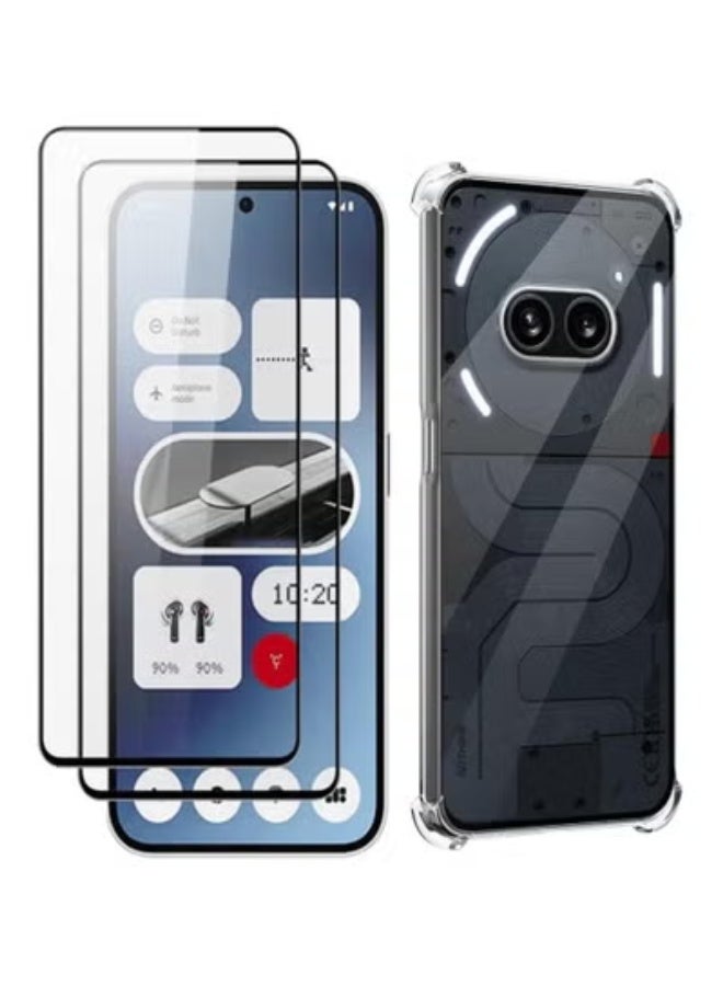 Phone 2A 5G Case and Tempered Glass Screen Protector [2 Pack] – Soft TPU Silicone Shockproof Transparent Phone Case, Crystal Clear Protection, Ultimate Safety for Your Device - Image 1