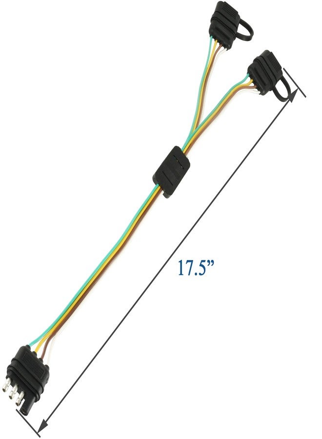 Oyviny 4 Pin Flat Y-Splitter Plug Adapter with 17.5 inch Trailer Extension Harness for LED Tailgate Light Bar and Trailer Lights Pure Copper Wires Plug & Play 4 Way Y-Splitter Plug - Image 2
