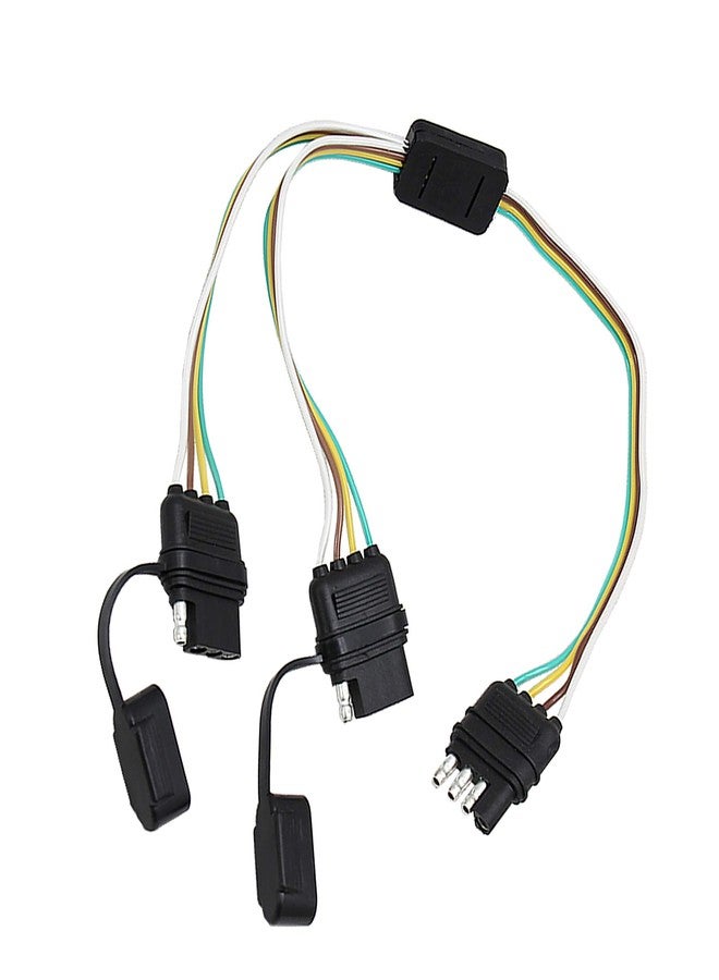 Oyviny 4 Pin Flat Y-Splitter Plug Adapter with 17.5 inch Trailer Extension Harness for LED Tailgate Light Bar and Trailer Lights Pure Copper Wires Plug & Play 4 Way Y-Splitter Plug - Image 5