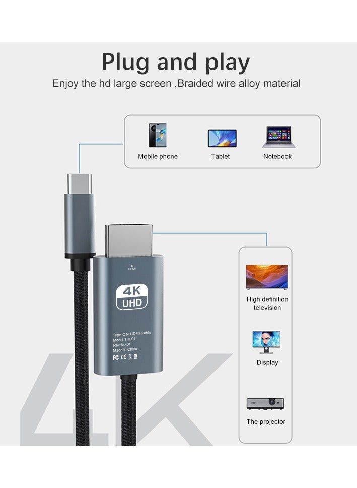 Type C To HDMI Cable 4K 30Hz 2M - Image 4