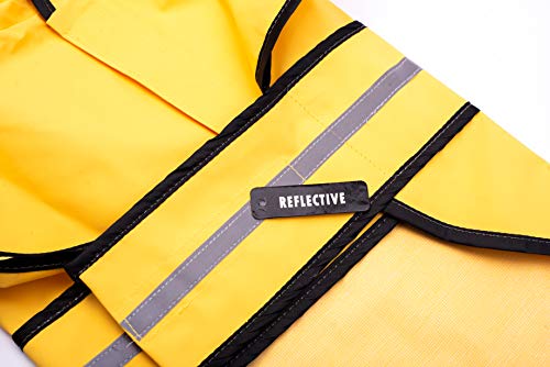 SPOT Rainy Days Slicker - Yellow Dog Rain Jacket With Hood, Reflective Strip for Safety, Leash Hole & Adjustable Velcro Belly Strap, 100% Polyester Water Resistant Pet Raincoat - Medium, 13in Long - Image 5