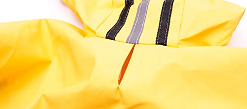 SPOT Rainy Days Slicker - Yellow Dog Rain Jacket With Hood, Reflective Strip for Safety, Leash Hole & Adjustable Velcro Belly Strap, 100% Polyester Water Resistant Pet Raincoat - Medium, 13in Long - Image 3
