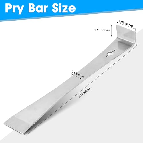 VRYTOR 3-In-1 Pry Bar, 10 Inch Premium Crowbar with Nail Puller for Prying, Scraping, Lifting, Pulling, Heavy Duty Stainless Steel Pry Bars for Home Remolding, Woodworking, Beekeeping - Image 2