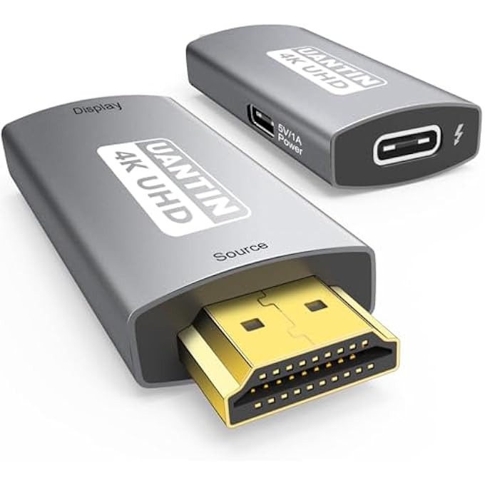 rayihni HDMI TO USB C ADAPTER (4K 60HZ) UNI-DIRECTIONAL HDMI (SOURCE) TO USB-C (DISPLAY) ADAPTER (NOT COMPATIBLE USBC SOURCE) MALE TO FEMALE FOR XR/AR GLASSES,PS5,PORTABLE MONITORS - Image 1