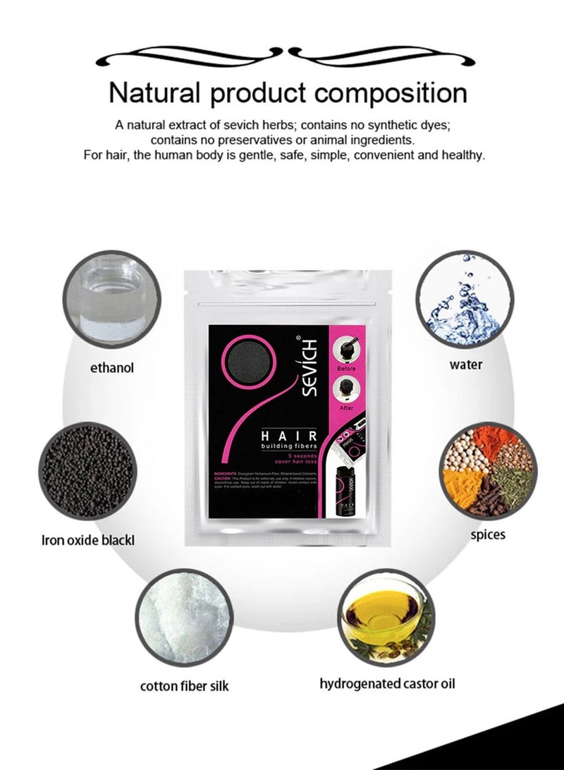 Sevich Hair Fibers Keratin Hairs Building Fiber Powder Instant Growth Refill - Image 4