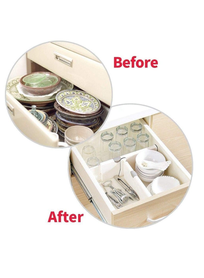 Drawer Dividers Pack of 4 Expandable Dresser Drawer Organizers With Anti Scratch Foam Edges Adjustable Drawer Organization Separators for Kitchen Bedroom Bathroom and Office Drawers - Image 3