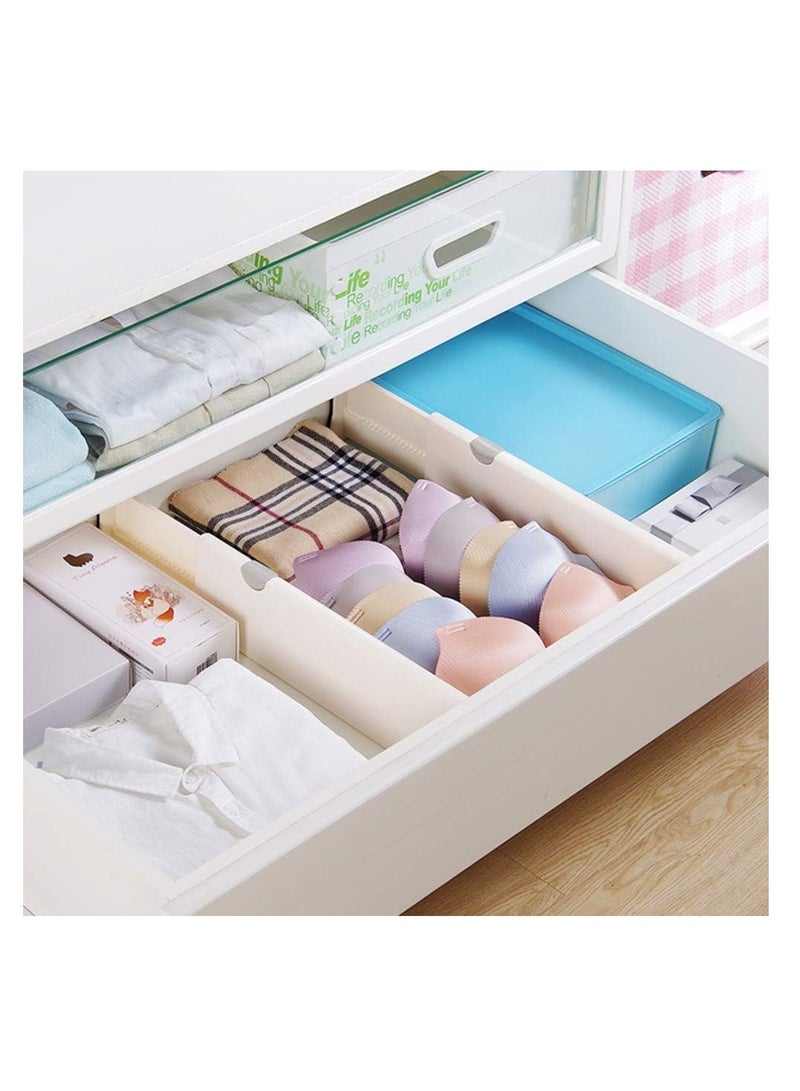 Drawer Dividers Pack of 4 Expandable Dresser Drawer Organizers With Anti Scratch Foam Edges Adjustable Drawer Organization Separators for Kitchen Bedroom Bathroom and Office Drawers - Image 2