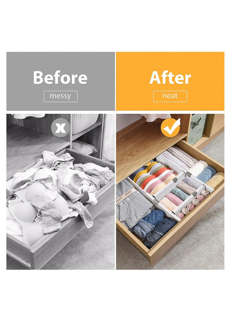 Drawer Dividers Pack of 4 Expandable Dresser Drawer Organizers With Anti Scratch Foam Edges Adjustable Drawer Organization Separators for Kitchen Bedroom Bathroom and Office Drawers - Image 4