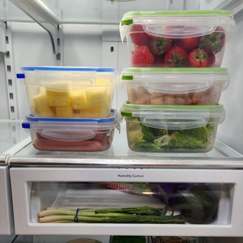 Sterilite Ultra-Seal 3.1 Cup Rectangle  Airtight Food Storage Container  Latching Lid  Microwave and Dishwasher Safe  Clear With Green Gasket  24-Pack - Image 2