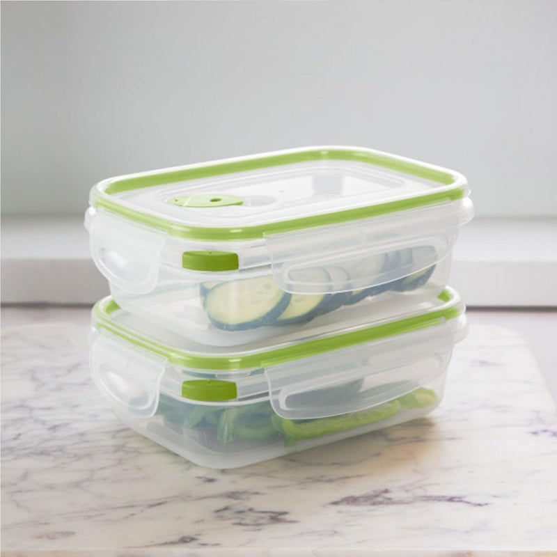 Sterilite Ultra-Seal 3.1 Cup Rectangle  Airtight Food Storage Container  Latching Lid  Microwave and Dishwasher Safe  Clear With Green Gasket  24-Pack - Image 4
