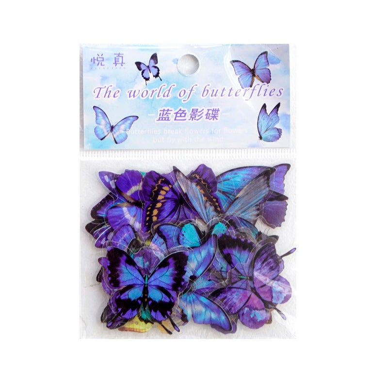Cute Butterfly Garden Washi Stickers for Decoration Blue Shadow Butterfly  - Image 1