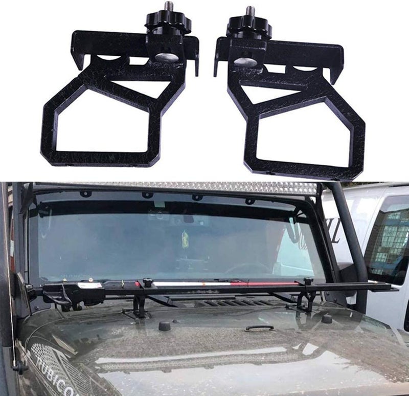 ZAMLIE High Lift Jack Hood Mounts Brackets Fit for Wrangler JK 2007-2018, Off-Road Jack Mounting Bracket Hi-Lift Jack Mount - Image 1