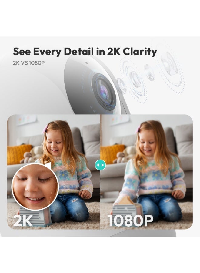 Botslab كاميرات مراقبة داخلية 2-Pack C212، 2K واي فاي للمراقبة المنزلية مع كشف الحركة، رؤية ليلية، صوت ثنائي الاتجاه، كشف ذكي، متوافقة مع أليكسا وجوجل، مراقبة الأطفال/الحيوانات الأليفة - Image 5