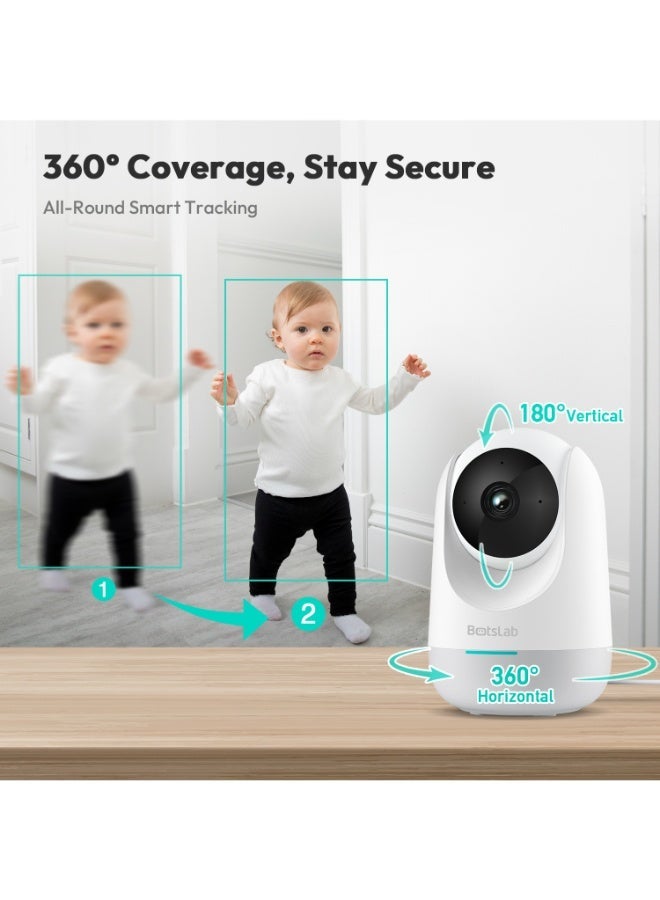 Botslab كاميرات مراقبة داخلية 2-Pack C212، 2K واي فاي للمراقبة المنزلية مع كشف الحركة، رؤية ليلية، صوت ثنائي الاتجاه، كشف ذكي، متوافقة مع أليكسا وجوجل، مراقبة الأطفال/الحيوانات الأليفة - Image 2