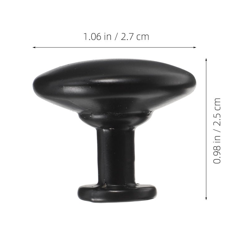 6Pcs Round Black Aluminum Alloy Cabinet Knobs Drawer Pulls for Kitchen Closet Furniture - Image 3