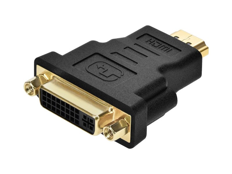 Monoprice HDMI Male to DVI-D Single Link Female Adapter - for Use with Computer's Video Card, DVD Player, Blu-ray Disc Player, Gold Plated Connectors, Black - Image 1