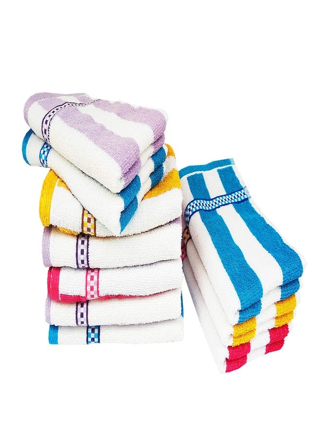 Space Fly High Absrobent Cotton Striped Hand Towels for Kitchen and Bathroom, Small Towel Travel Friendly (Size: 11X 17 inch_Multi Color) (Set of 6) - Image 2