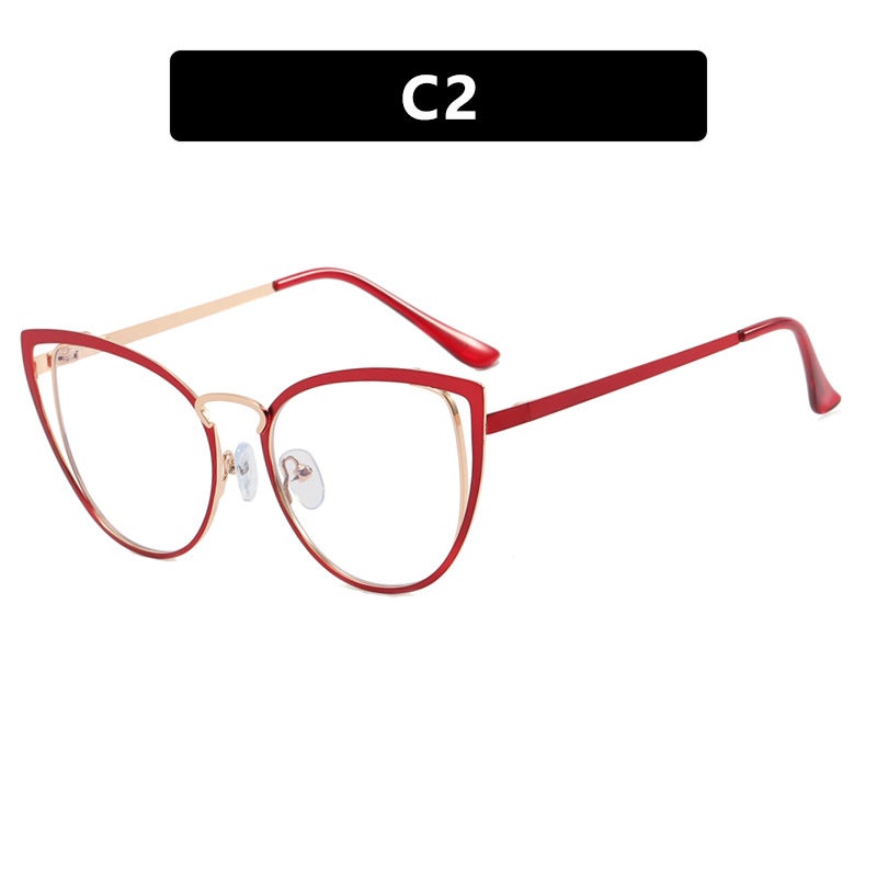 Triangular Cat-Eye Hollow Flat Mirror Anti-Blue Light 2023 New Glasses Frame Ins Plain Glasses Frame - Image 1