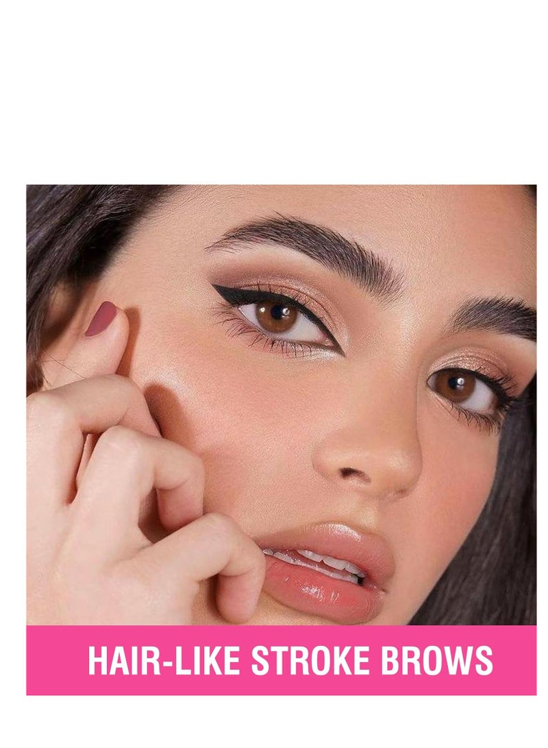 كيو اي سي قلم الحواجب ، قلم الحواجب 2 في 1 ثنائي الأطراف Microblading قلم الحواجب مع طرف شوكة دقيقة وفرشاة دقيقة تجعد الحواجب الطبيعية تشبه الشعر ، تدوم طوال اليوم (بني) - Image 3