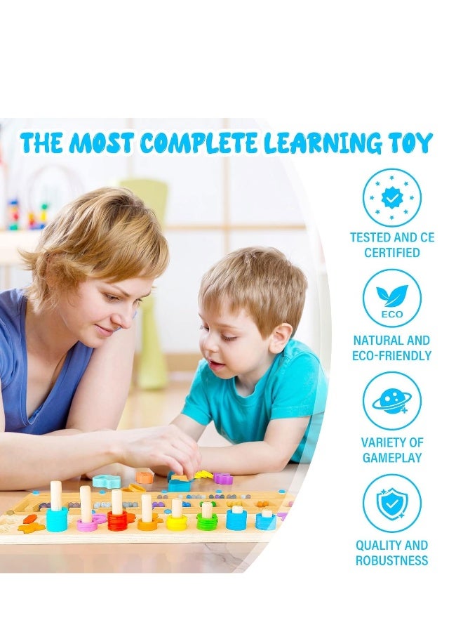 Montessori Maze Toys for Kids Magnetic Color and Number Maze Toy Early Education Toys for 3-6Years Old Wooden Magnetic Puzzles Board Toddler Counting Matching Activities Fine Motor Skills Toys  - Image 2