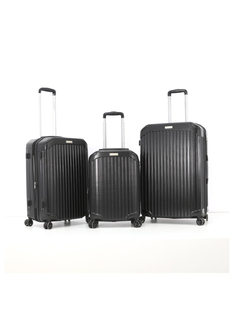 GIORDANO - Hardshell Luggage Spinner Trolley Bag 3 Pieces Set,Black (S-20",M-24",L-28") - Image 1