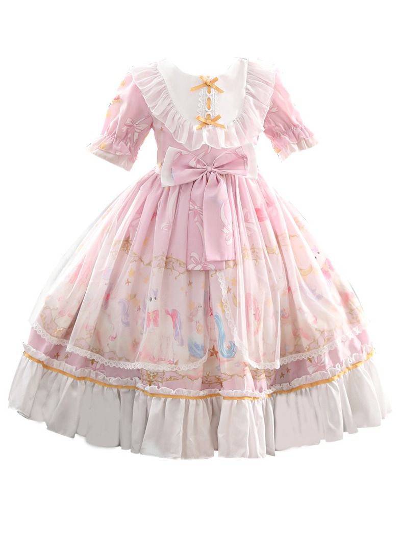 Lolita Girls' Princess Dress(Pink) - Image 1