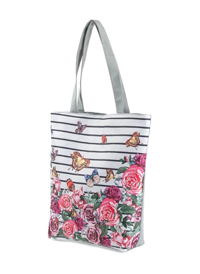 Generic Women Vintage Floral Print Foldable Tote Large Capacity Waterproof Shoulder Bag  - Image 2