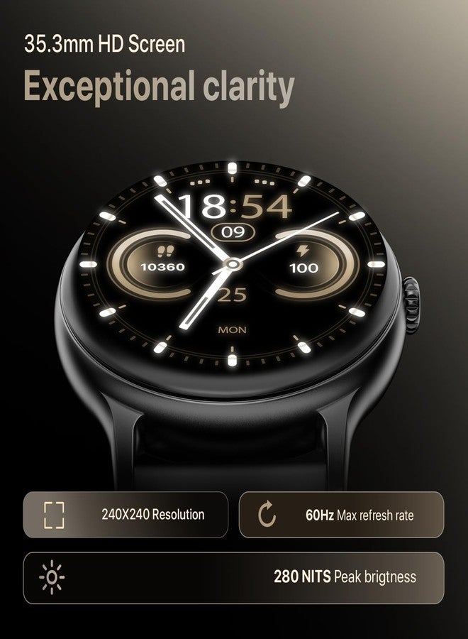 Fire-Boltt ساعة Fire-Boltt Phoenix Pro الذكية الدائرية بشاشة عالية الدقة 1.39 بوصة مع مكالمات بلوتوث، ومساعد صوتي ذكي، ومراقب لنسبة تشبع الأكسجين في الدم ومعدل ضربات القلب، وأكثر من 120 وضعًا رياضيًا، وساعة ذكية مقاومة للماء بمعيار IP67 للرجال والنساء - أسود - Image 3